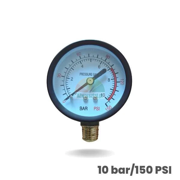 Manometer mit 13mm Gewinde, Skala bis 10 bar und 150 PSI