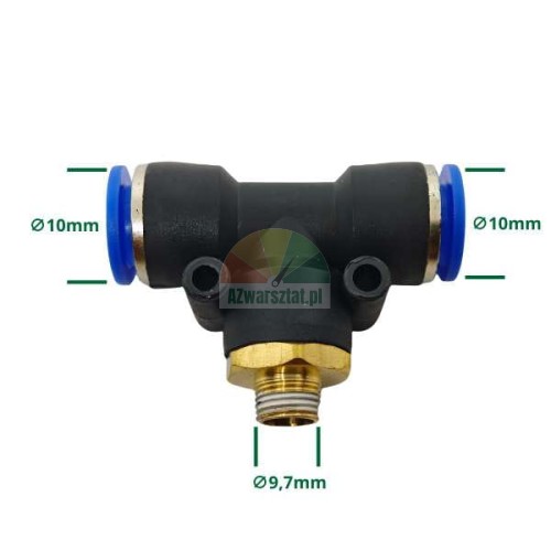 Pneumatische T-Verschraubung G 9,7mm - 2x10mm