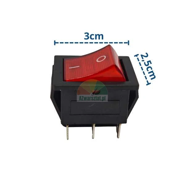 Roter Hauptschalter für Wuchtmaschine 3x2,5 cm