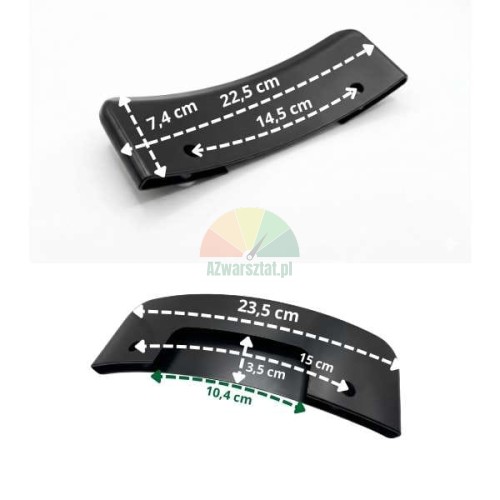 Schwarzer Abdrückschaufelschutz 24,5 cm mit Maßangaben