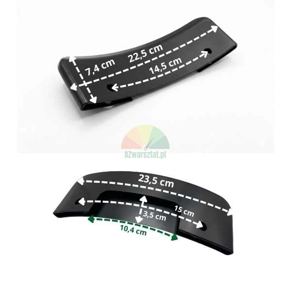 Schwarzer Abdrückschaufelschutz 24,5 cm mit Maßangaben