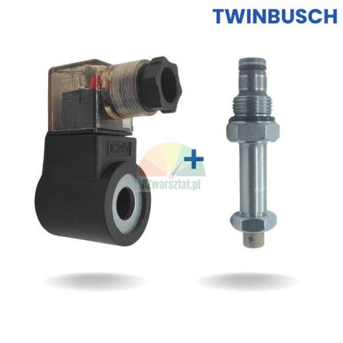 Twin Busch Ersatz: 24V DC Magnetspule und Ablassventil für KFZ-Hebebühne.