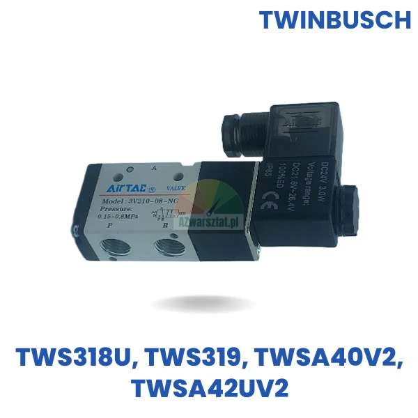 Elektromagnetisches Pneumatikventil DC24 Ersatz für Twin Busch TWS318U, TWS319, TWSA40V2, TWSA42UV2.