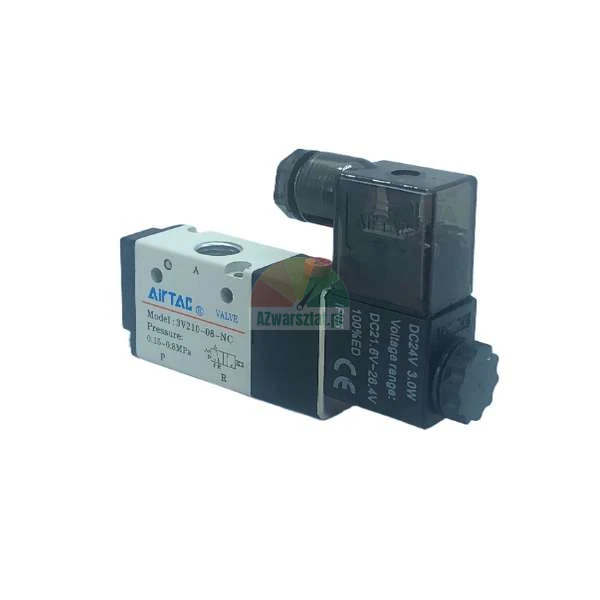AirTAC pneumatisches Magnetventil Modell 3V210-08-NC mit 24V DC Spule