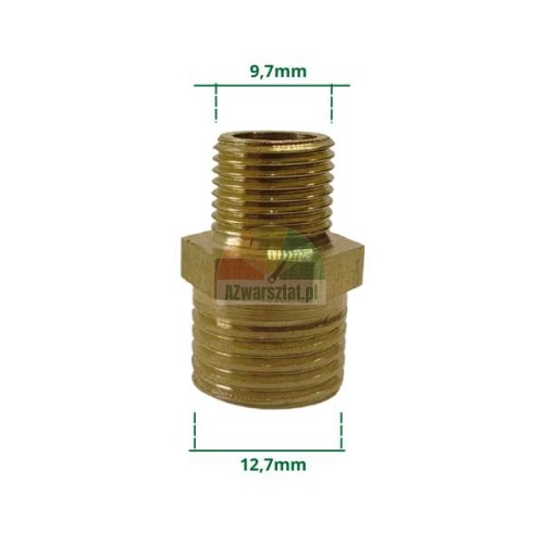 Messing Gewindenippel 12,7mm - 9,7mm