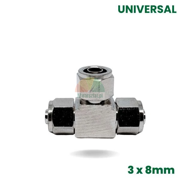 Silbernes Metall T-Stück 3x8mm Universalverbinder für Schläuche