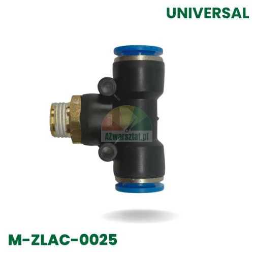 Pneumatische T-Verschraubung mit 12,7mm Gewinde und 10mm Schlauchanschlüssen
