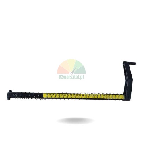 Messarm mit gelber 0-26 cm Skala und schwarzem Gehäuse mit Feder