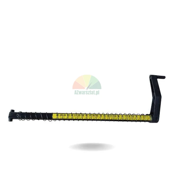 Messarm mit gelber 0-26 cm Skala und schwarzem Gehäuse mit Feder