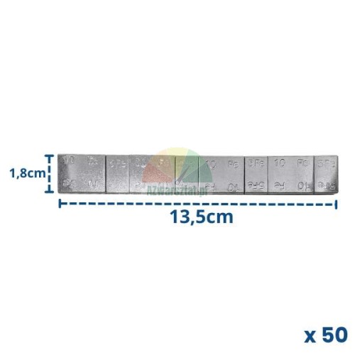 Stahl Klebegewichte Fe für Felgen, Riegel 5g und 10g, Maße 13,5x1,8 cm