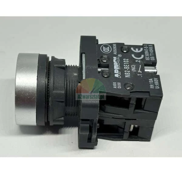 Industrieller Drucktaster APDIQI NB2-BE102 mit NC-Kontaktblock und Metallkopf