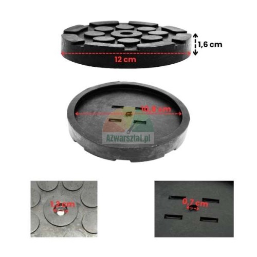 Hebebühne Gummiauflage 12cm mit einem Loch