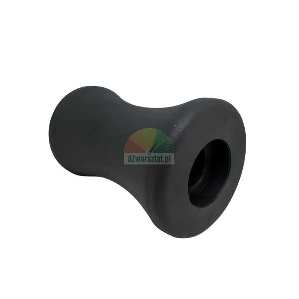 Schwarze Bugrolle aus Gummi für Bootsanhänger, Zubehör in Spulenform.