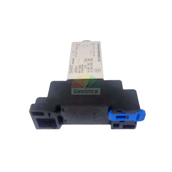 CHINT J8Z8-2 Hilfsschalterblock mit schwarzem Gehäuse, weißem Oberteil mit Schaltplan und blauem Verschluss.