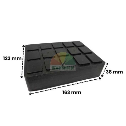 Gummiauflage für Hebebühne 123x163x38mm