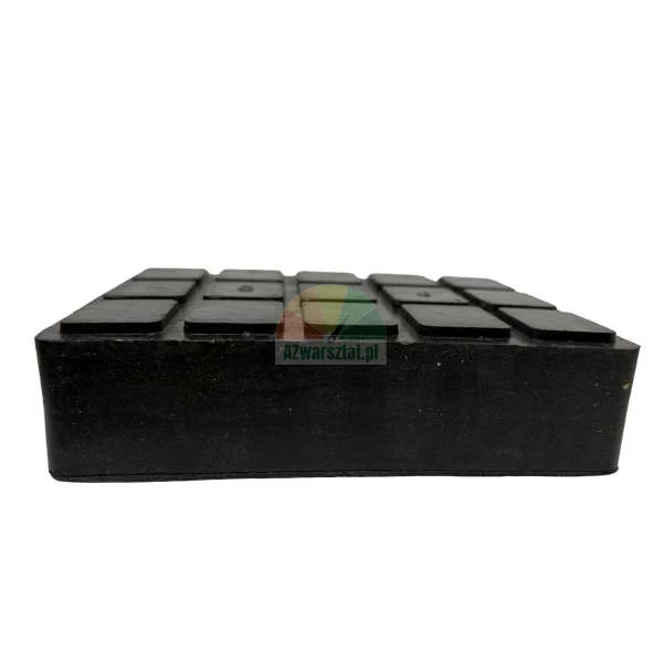 Schwarze Gummiauflage für Wagenheber mit rutschfester Gitterstruktur auf der Oberseite.