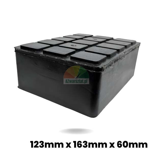 Gummiunterlage (Gummiblock) für Wagenheber 123mmx163mmx60mm