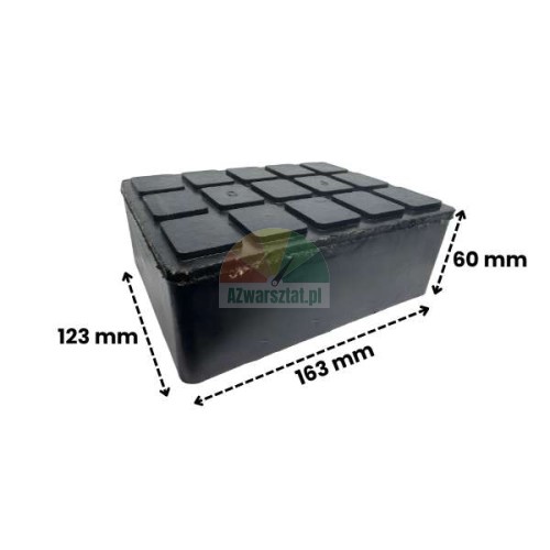 Gummiauflage für Wagenheber 123x163x60mm