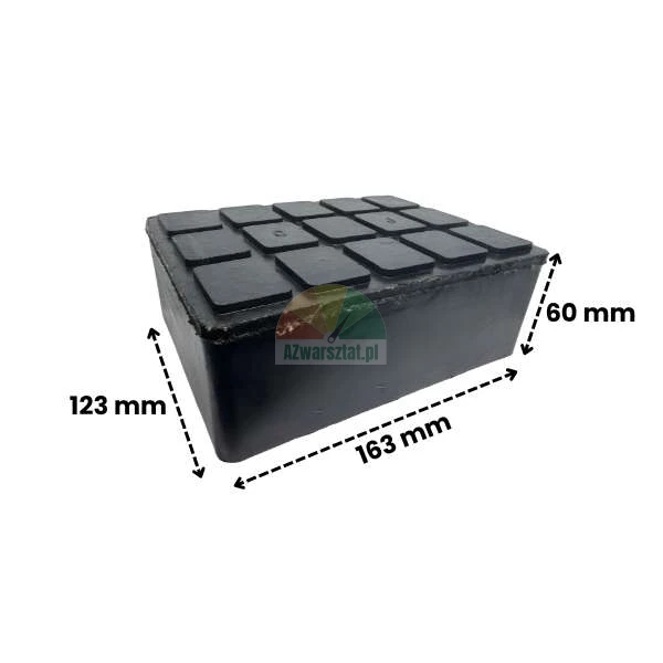 Gummiauflage für Wagenheber 123x163x60mm