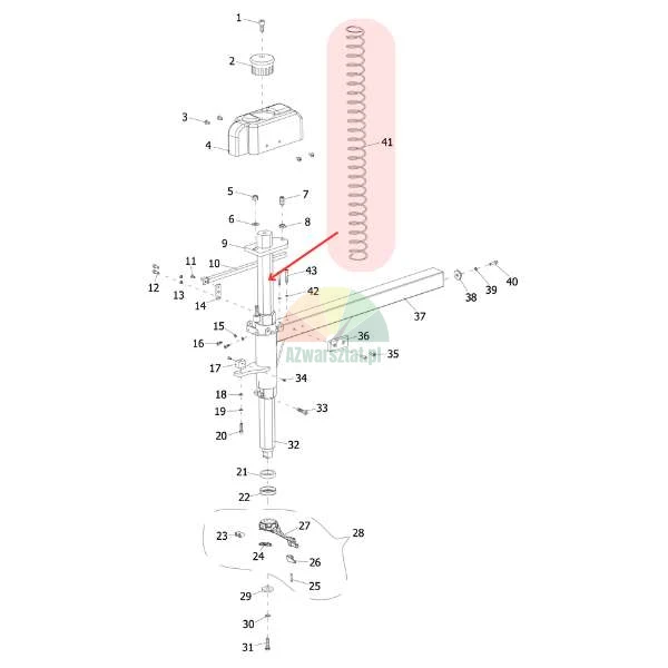 Druckfeder für Twin Busch TWX-610, TWX-01 Sechskantstange