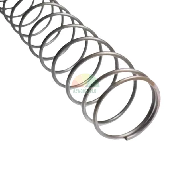 Metallische Druckfeder mit Spiraldesign isoliert auf weißem Hintergrund.