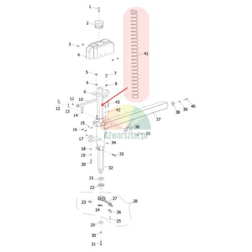 Druckfeder für 41mm Sechskantstange Twin Busch Ersatzteil