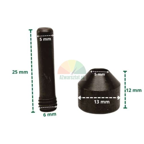Führungsrolle für Montierkopf 25 mm mit Abmessungen