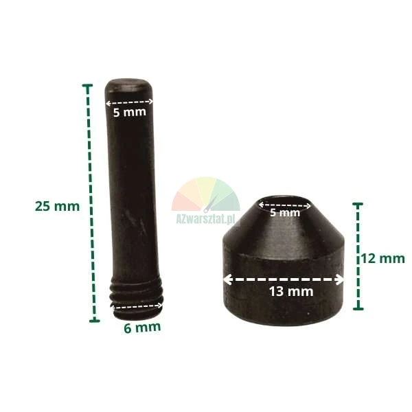 Führungsrolle für Montierkopf 25 mm mit Abmessungen