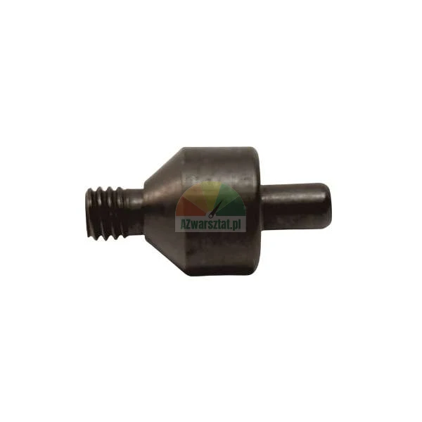 Schwarze Metall-Messspitze mit Gewinde oder Werkzeugadapter auf weißem Hintergrund.