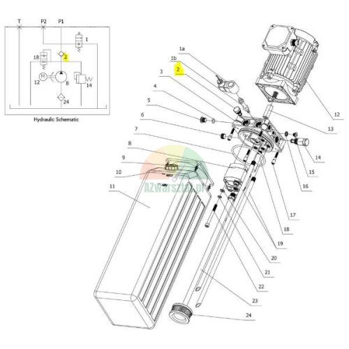 Rückschlagventil-Diagramm für Twin Busch TW S319 und TW S318U Hebebühne.