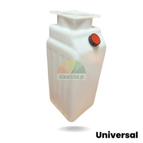 Weißer Kunststoff-Hydrauliköltank 45,5 cm hoch mit rotem Deckel