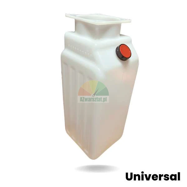 Weißer Kunststoff-Hydrauliköltank 45,5 cm hoch mit rotem Deckel