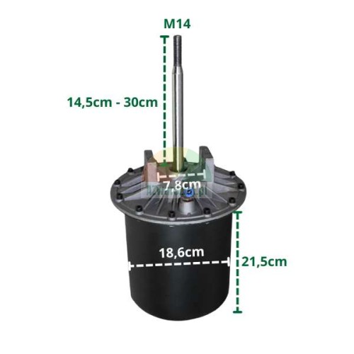 Kompletter Auswerferzylinder 186mm mit technischen Maßen