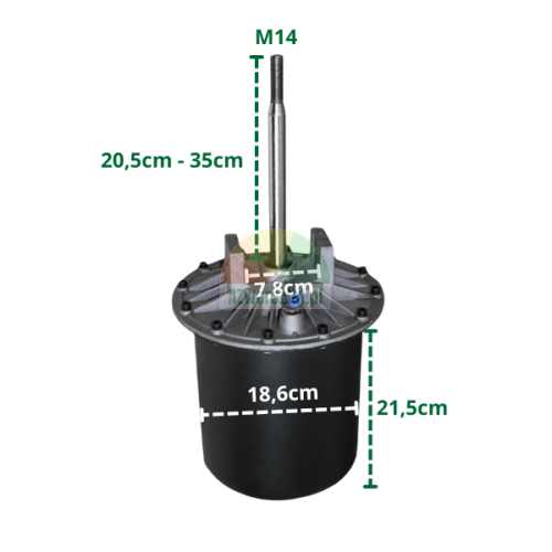 Kompletter Abdrückzylinder 186mm (Kolbenstange 20,5cm-35cm, Aufnahme 7,8cm, M14 Gewinde)