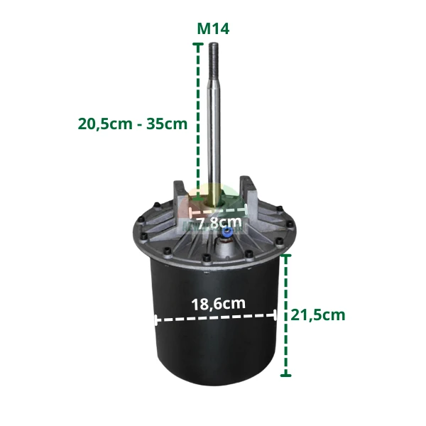 Kompletter Abdrückzylinder 186mm (Kolbenstange 20,5cm-35cm, Aufnahme 7,8cm, M14 Gewinde)