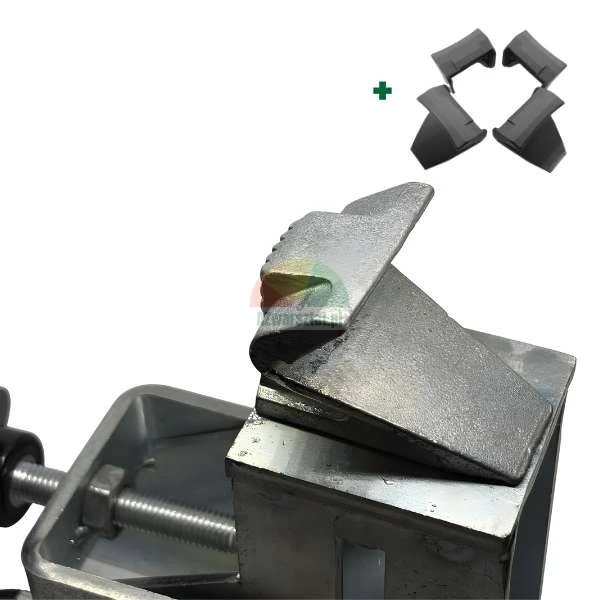 Metallbacke für Reifenmontiermaschine mit einem Satz von vier Kunststoff-Schutzkappen