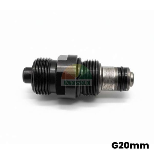 Hydraulisches Überlastventil (Sicherheitsventil) G20mm - schwarzes Einschraubventil mit Gewinde und Dichtungen.