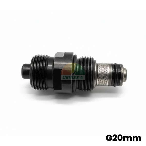 Hydraulisches Überlastventil (Sicherheitsventil) G20mm - schwarzes Einschraubventil mit Gewinde und Dichtungen.