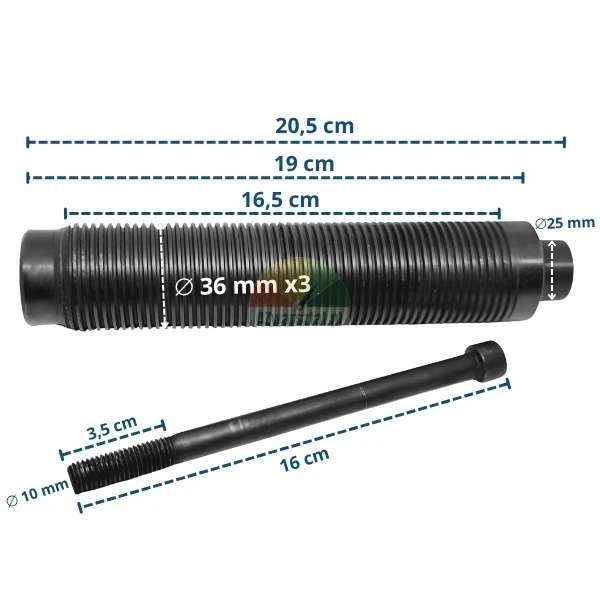 Wuchtmaschinenwelle 36mm x 20,5cm mit Befestigungsschraube
