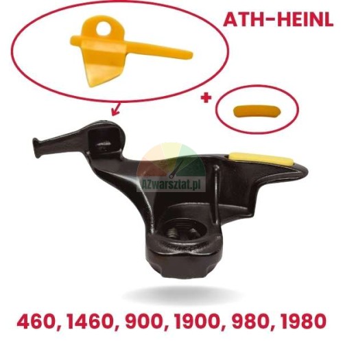 Schwarzer Montagekopf mit gelben Schutzeinsätzen für ATH-Heinl Reifenmontiermaschinen 460, 1460, 900, 1900, 980, 1980.