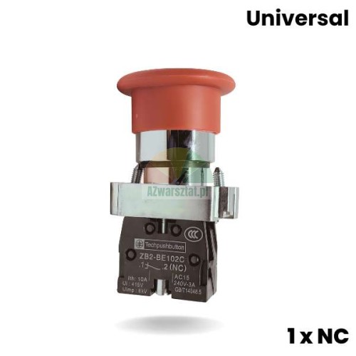 Roter Metall-Pilztaster (1NC)