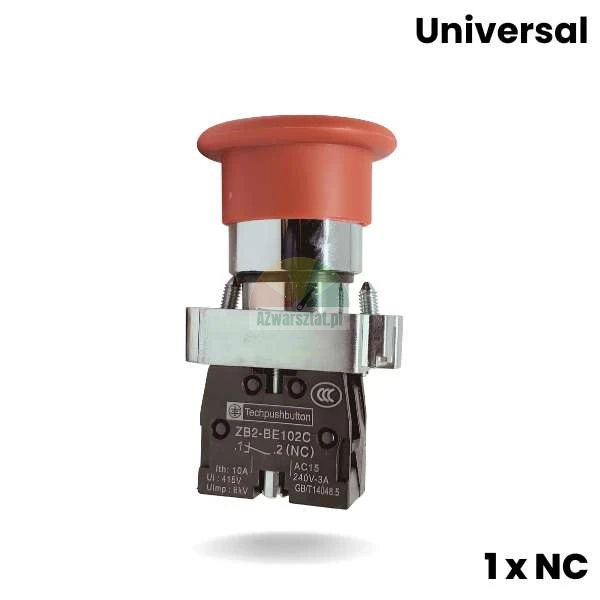 Roter Metall-Pilztaster (1NC)