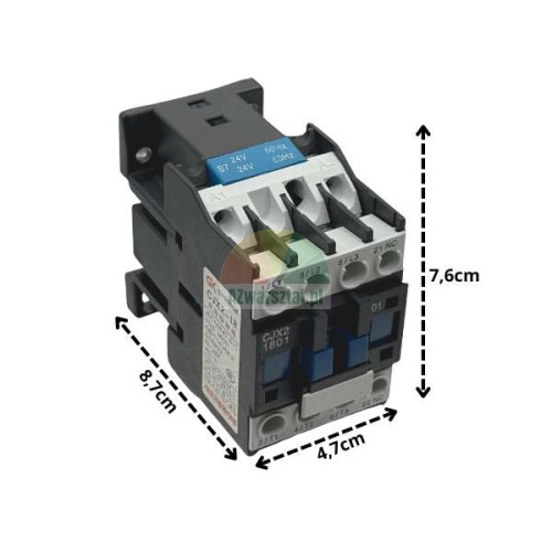 Motorschütz 24V AC CJX2 1801 mit Abmessungen