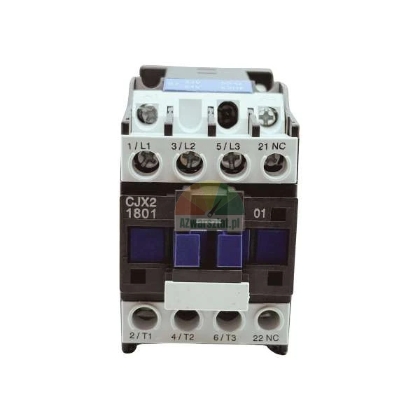 Modulares Schütz CJX2 1801 für industrielle Anwendungen mit sichtbaren Schraubklemmen.