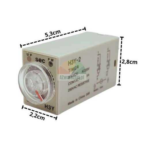 Zeitrelais AC 220V 5s 8 PIN H3Y-2 mit Abmessungen
