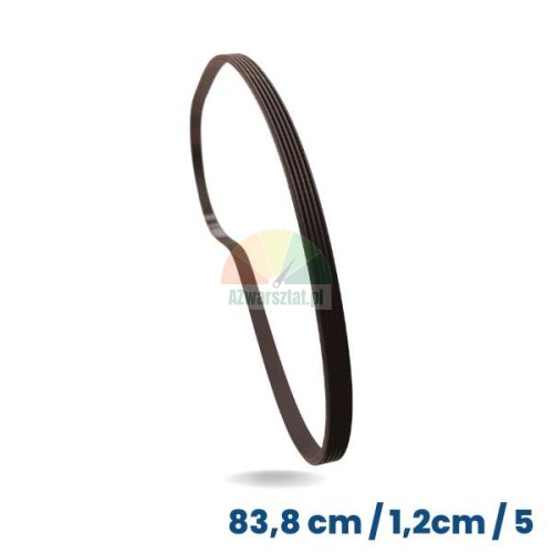 Schwarzer Antriebsriemen für Auswuchtmaschine 83,8 cm lang und 1,2 cm breit, 5 Rippen und 4 Rillen