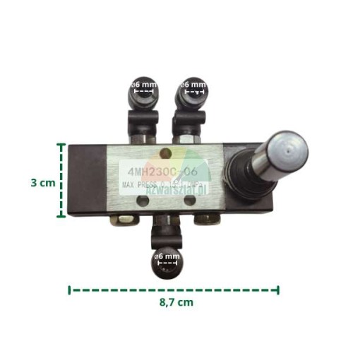 Pneumatisches Steuerventil mit Joystick für Reifenmontiermaschine.