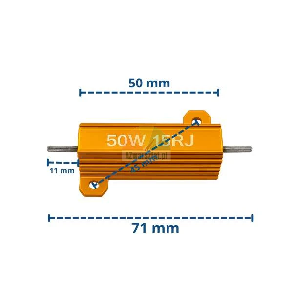Bremswiderstand 50W 15 Ohm für Auswuchtmaschine mit Maßen