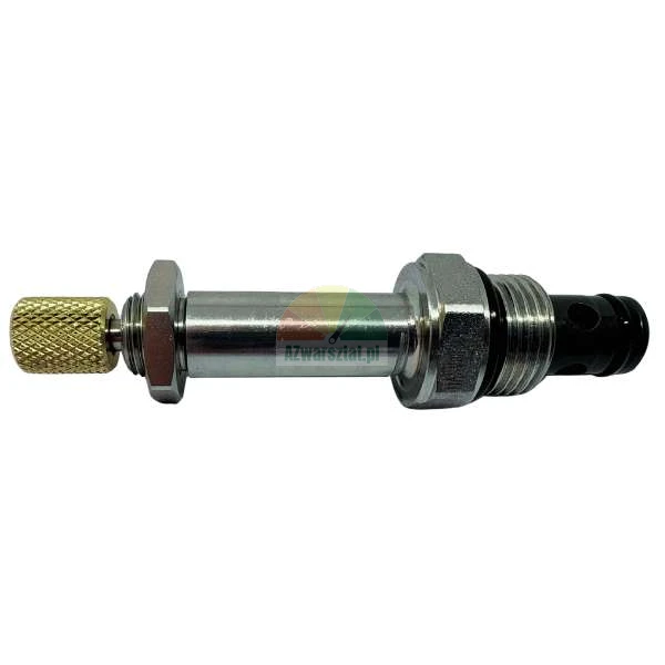 Hydraulisches Druckbegrenzungsventil mit Messing-Einstellknopf und silbernem Gehäuse