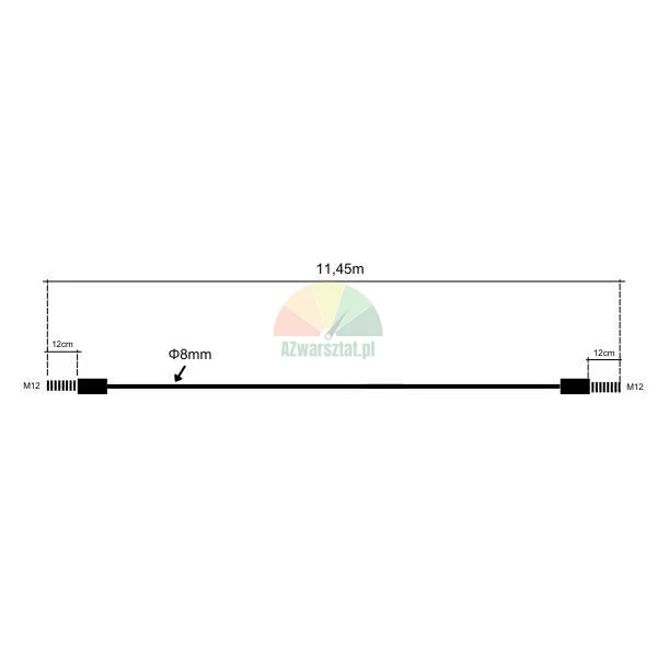 Stahlseil Hebebühne Nussbaum SPL 3500 SPL 8000, 11.45m x 8mm, M12 Enden